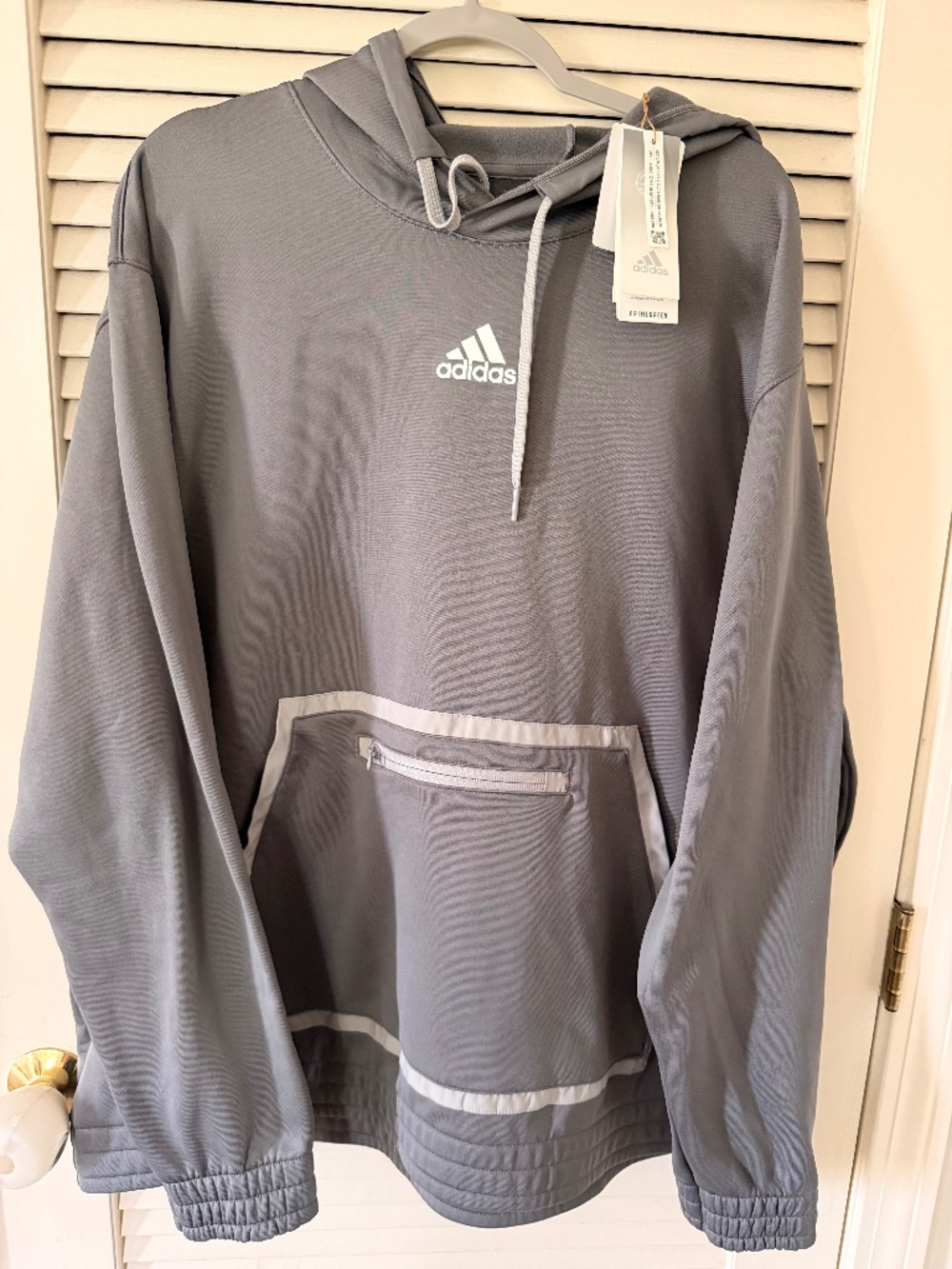 Adidas Mens Team Issue Pullover Hoodie / Grey / Size XXL (2XL)